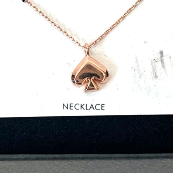 Kate Spade Everyday Spade Rose Gold Spade Necklace NEW - Picture 4 of 7